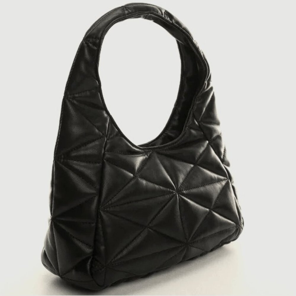 Mango Black Quilted Shoulder Bag exellent condition lined